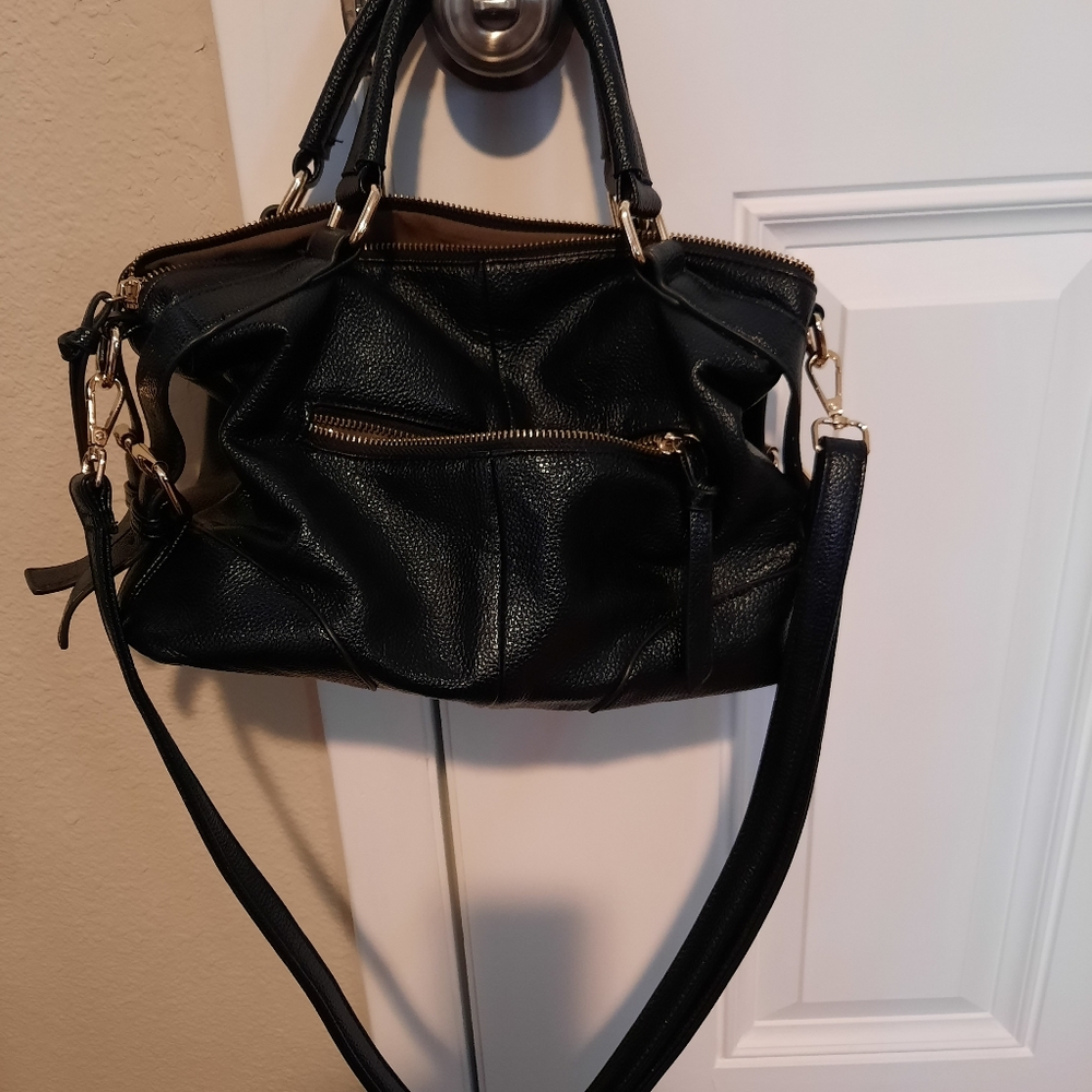 Black Leather  Handbag